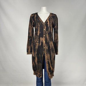 Pools Black &Brown Cotton Cardigan Size S